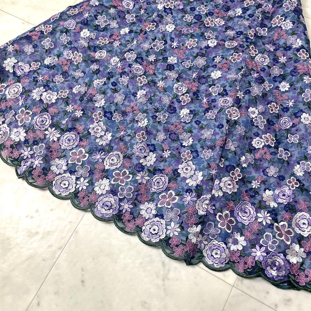 【極美品】定価11万 トッカ ANNAドレス 完全受注生産 希少 総刺繍 0紫