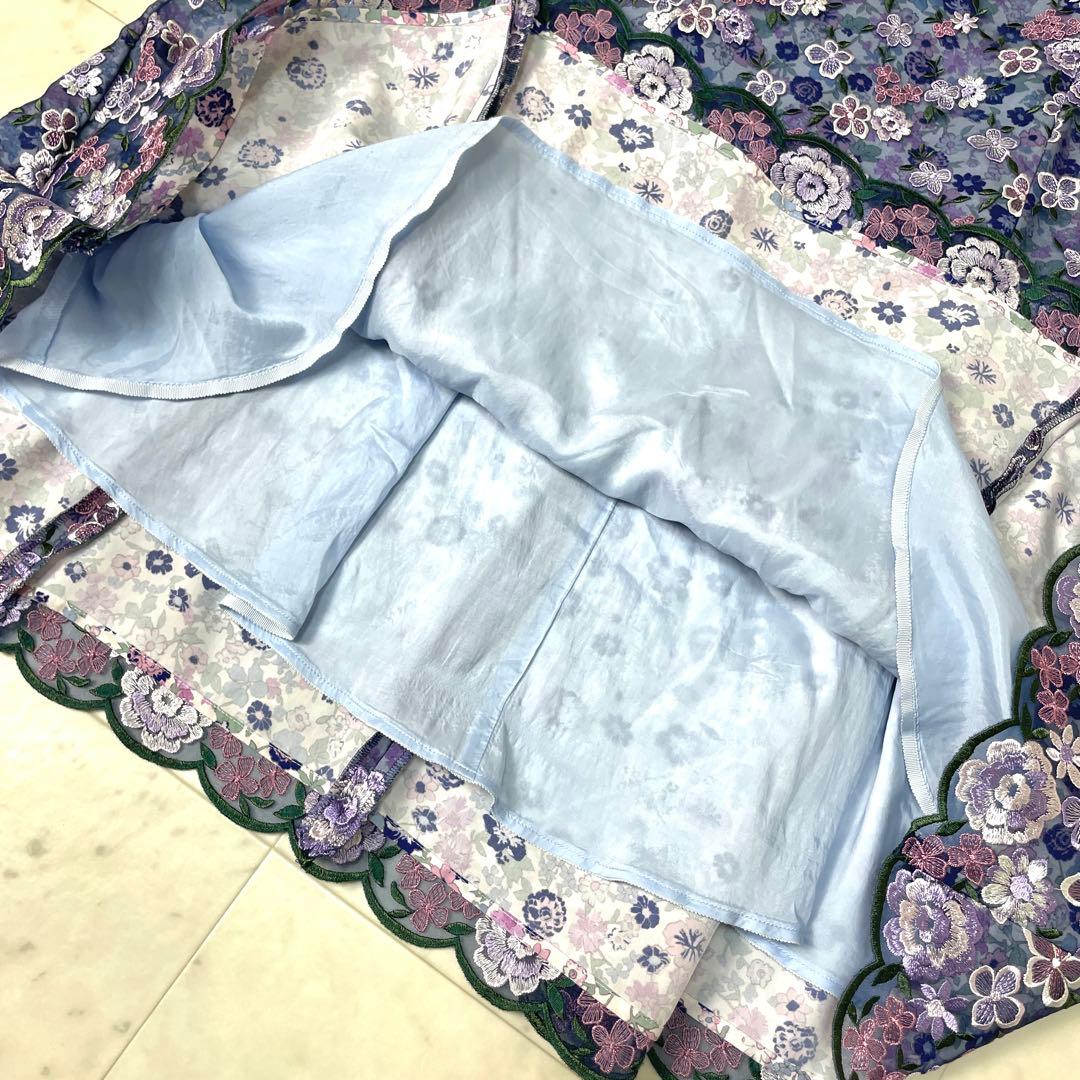 【極美品】定価11万 トッカ ANNAドレス 完全受注生産 希少 総刺繍 0紫
