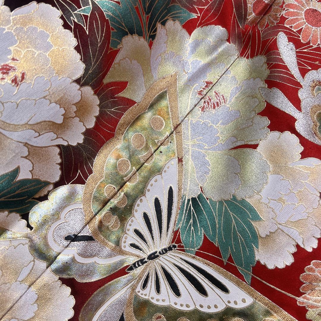 振袖　金彩　梅花　蝶　菊花　牡丹　桔梗　着物　101tz
