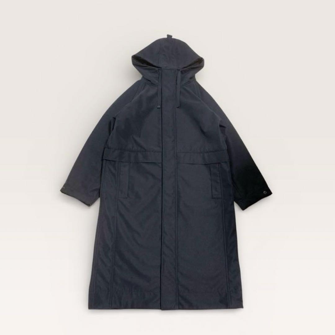 【美品】Spick & Span⭐️ボンディングフーデッドコート 撥水加工 黒