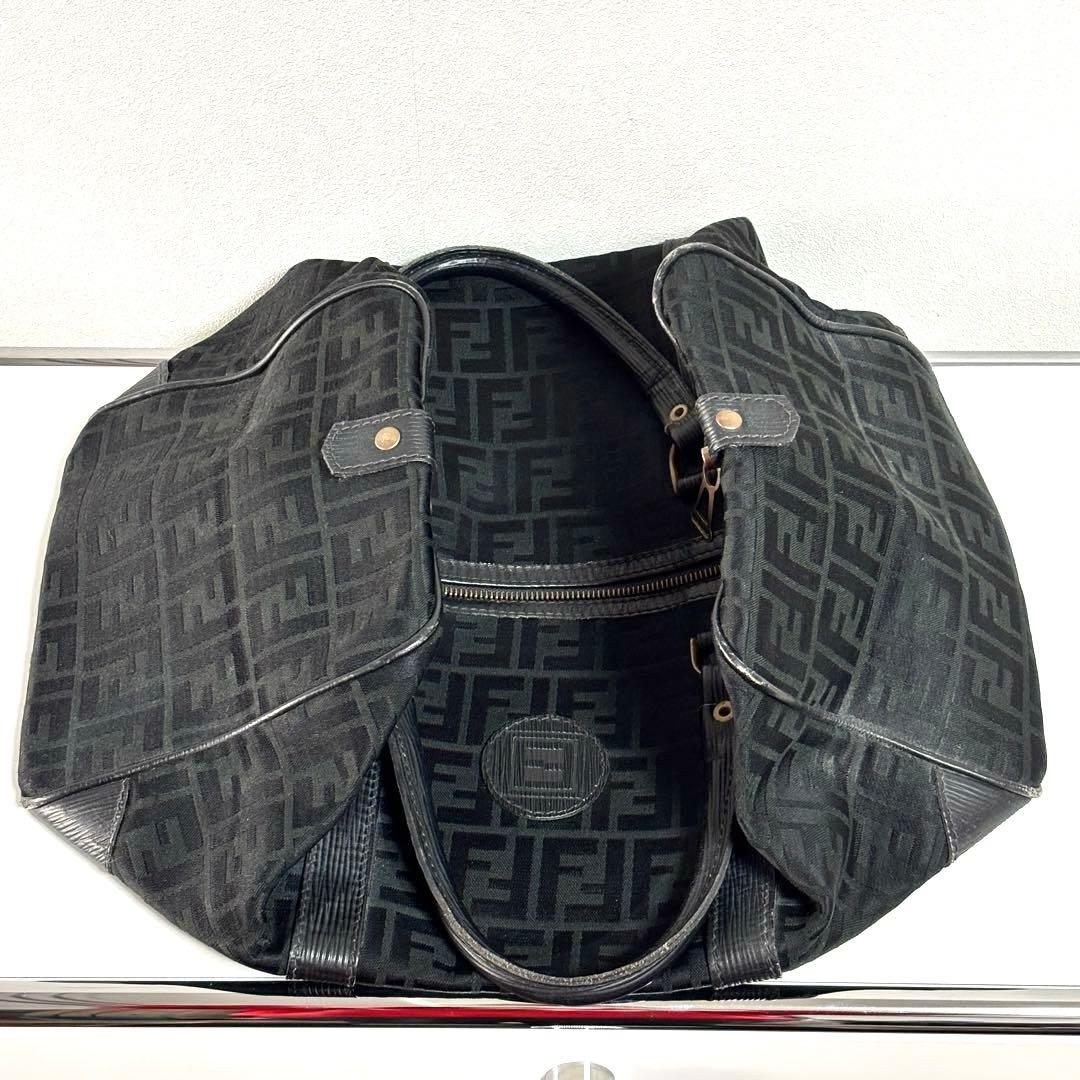 【FENDI】ズッカ柄 ボストンバッグ ブラック ヴィンテージ