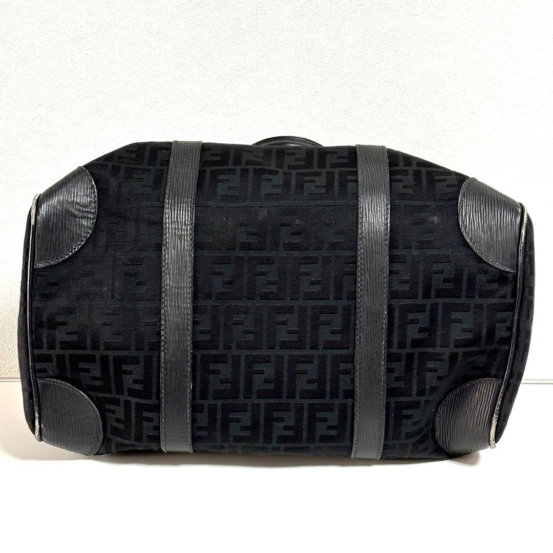 【FENDI】ズッカ柄 ボストンバッグ ブラック ヴィンテージ