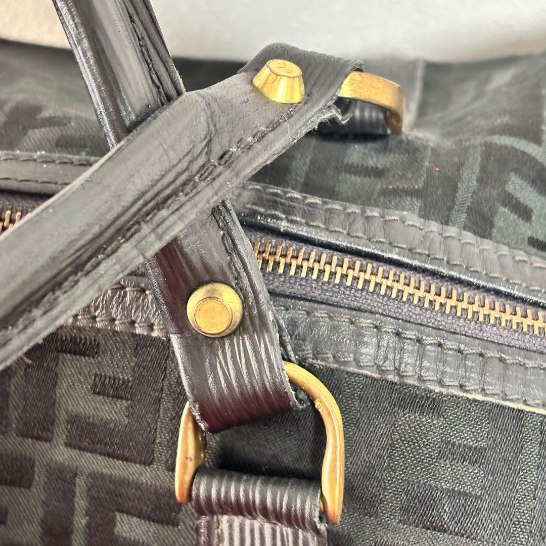 【FENDI】ズッカ柄 ボストンバッグ ブラック ヴィンテージ
