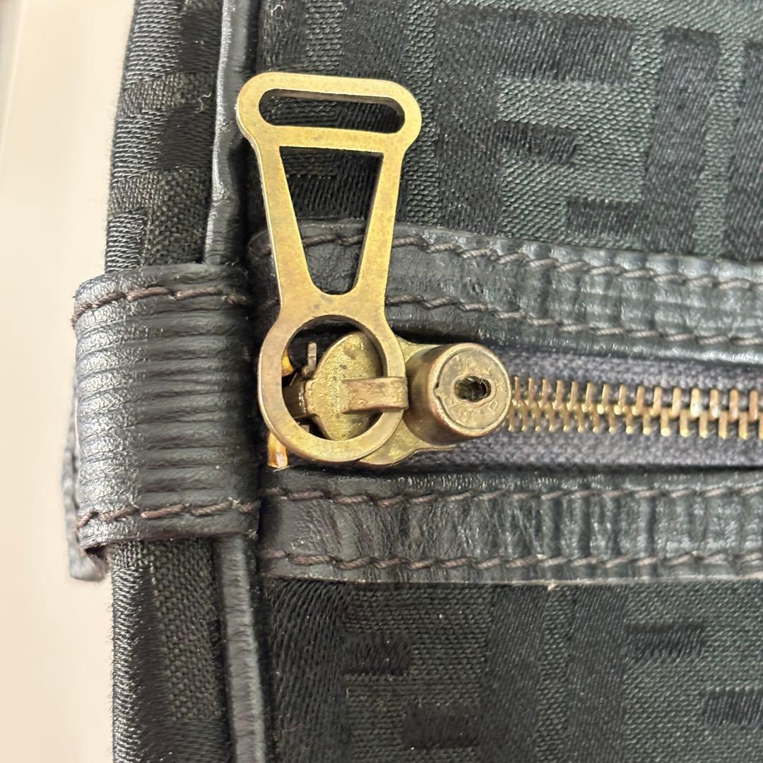 【FENDI】ズッカ柄 ボストンバッグ ブラック ヴィンテージ