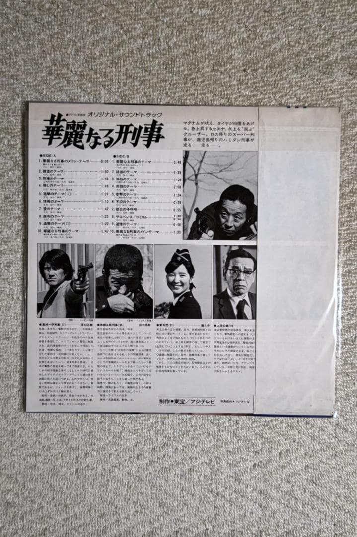 草刈正雄、田中邦衛主演刑事ドラマ／『華麗なる刑事』ＯＳＴ盤30㎝ＬＰレコード