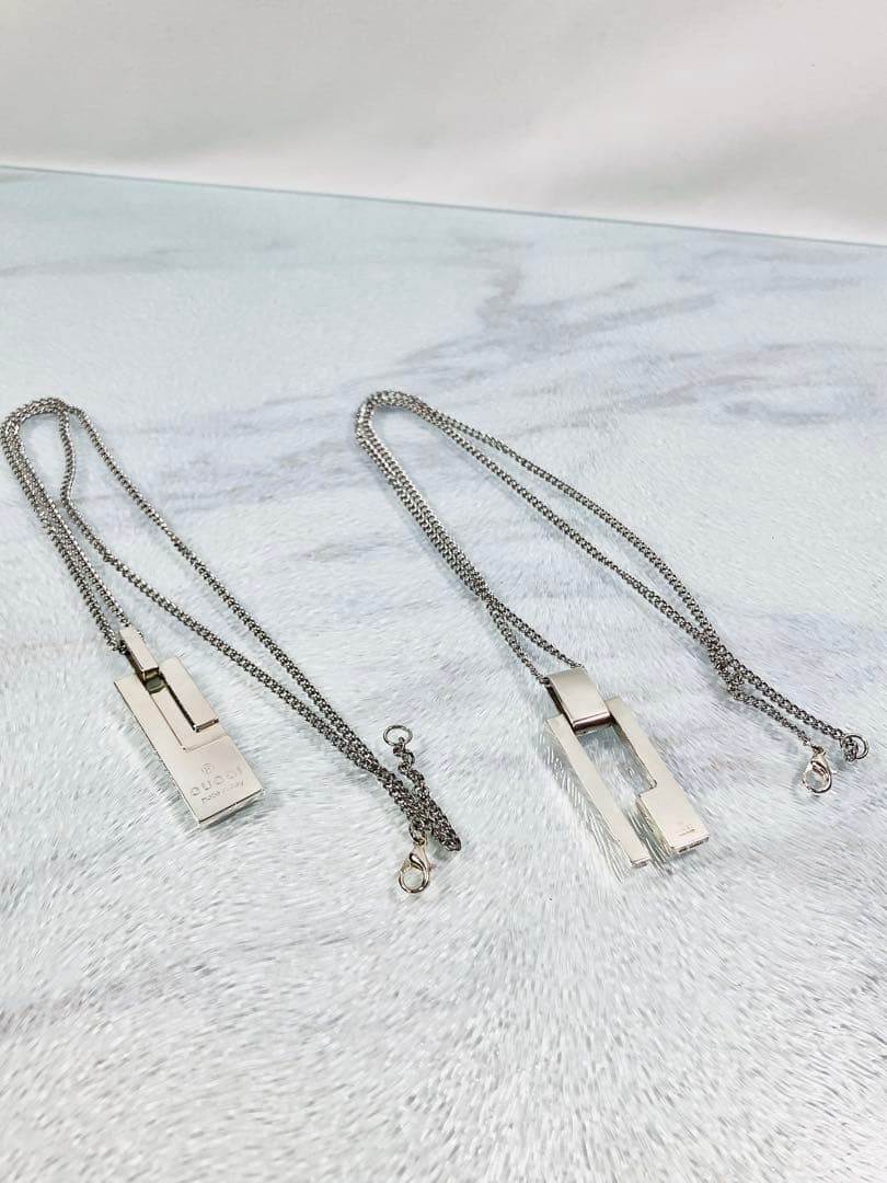 【超美品】GUCCI ネックレス トップ925＋社外チェーン 男女兼用