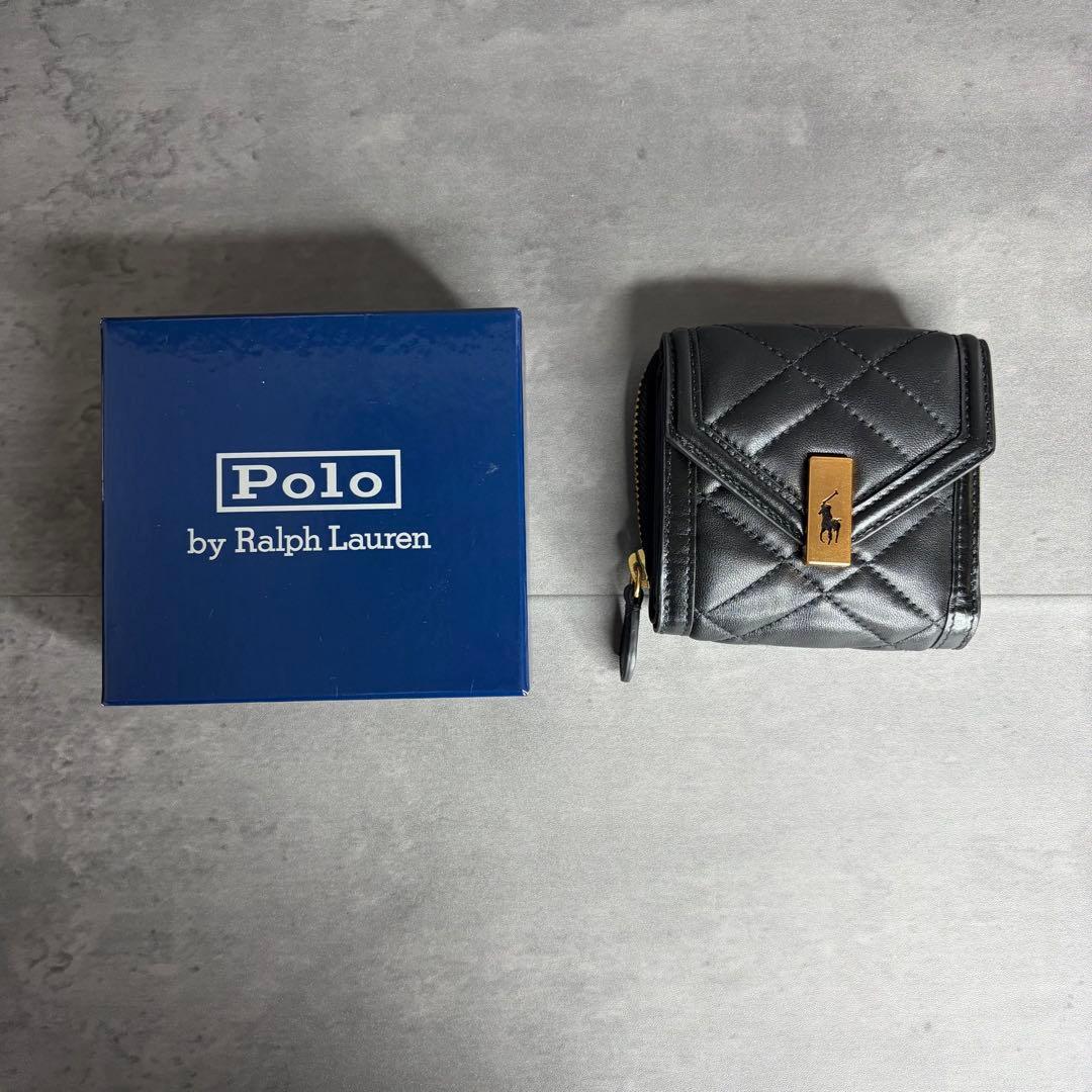 【新品同等】ポロ ラルフローレン IDコレクション 三つ折り財布 黒