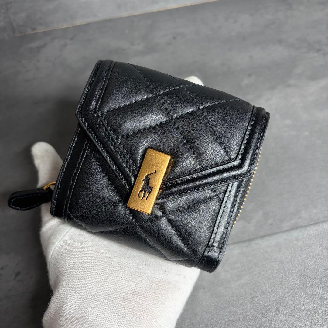 【新品同等】ポロ ラルフローレン IDコレクション 三つ折り財布 黒
