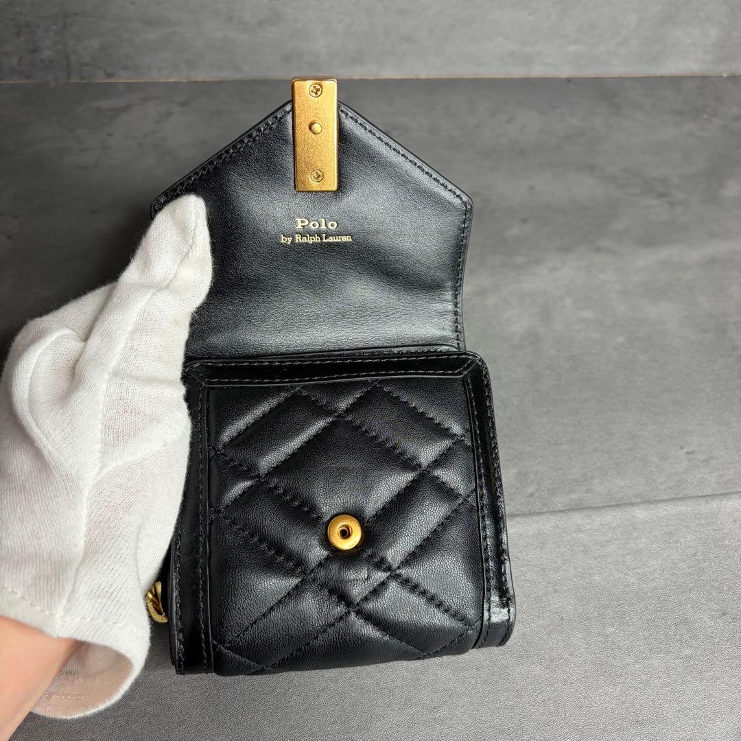 【新品同等】ポロ ラルフローレン IDコレクション 三つ折り財布 黒