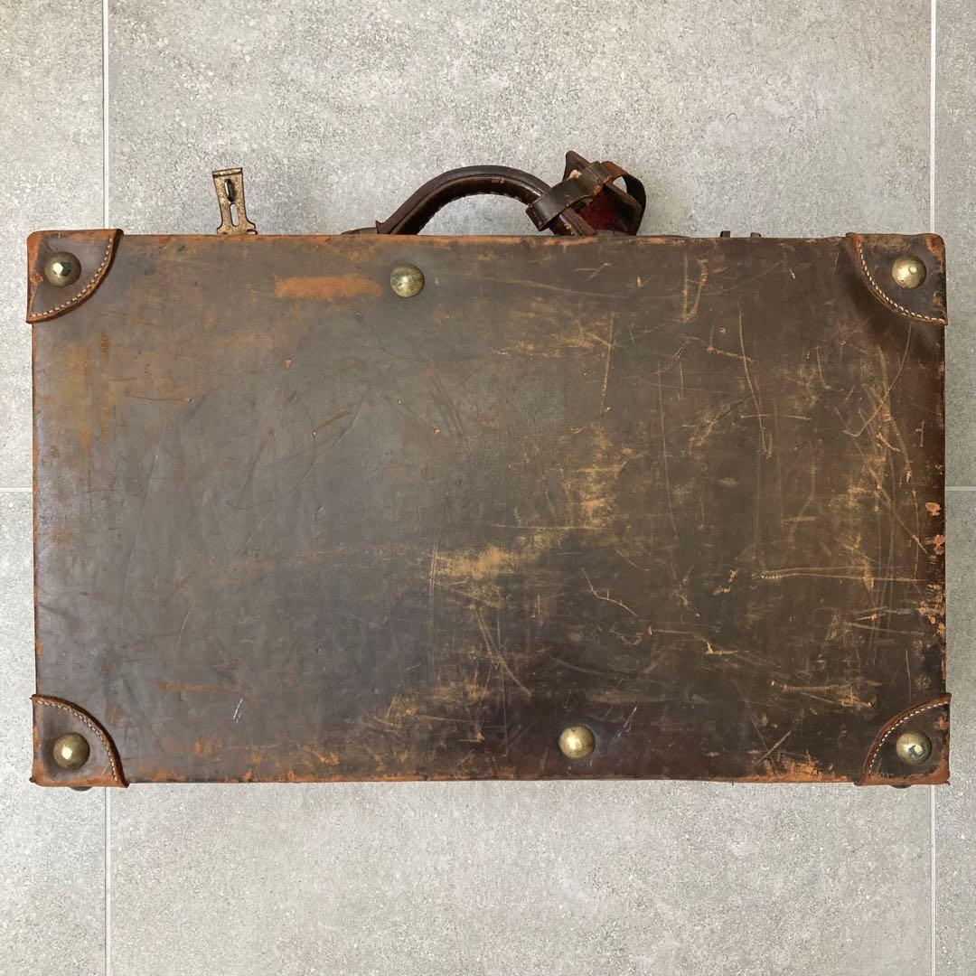 ヴィンテージ レザー トランクケース トランクバッグ 56cm×35cm⑩