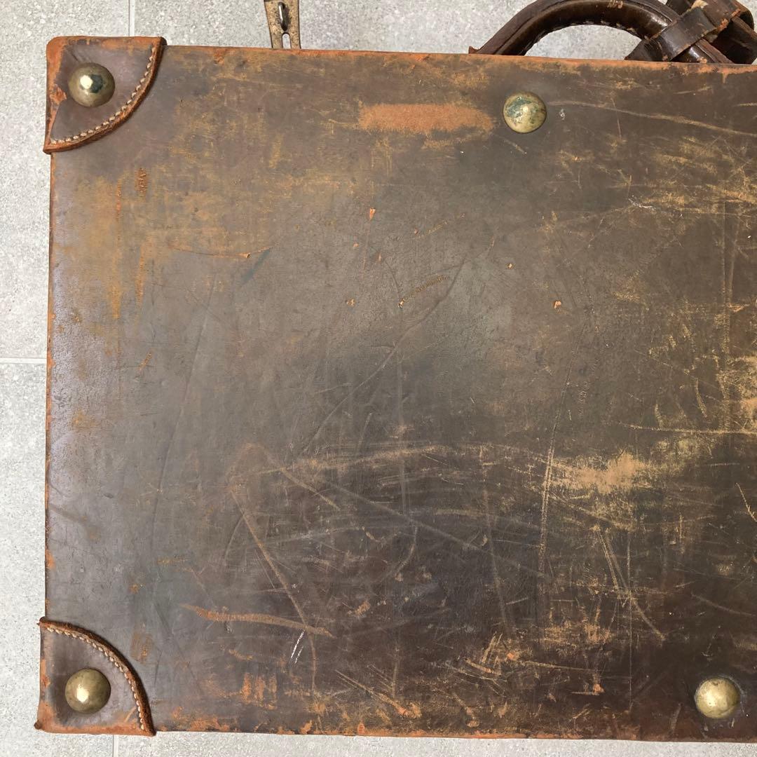 ヴィンテージ レザー トランクケース トランクバッグ 56cm×35cm⑩