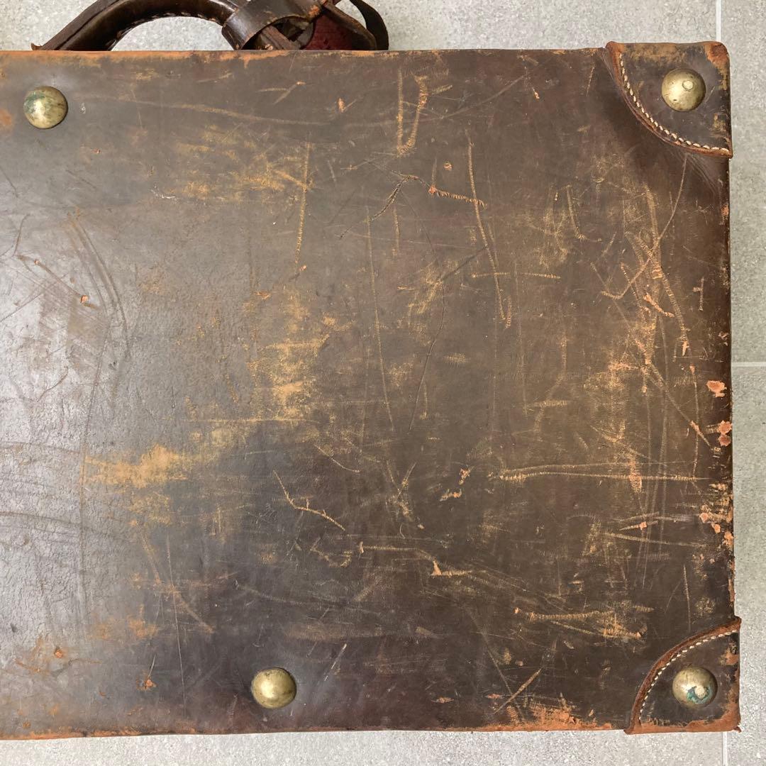 ヴィンテージ レザー トランクケース トランクバッグ 56cm×35cm⑩