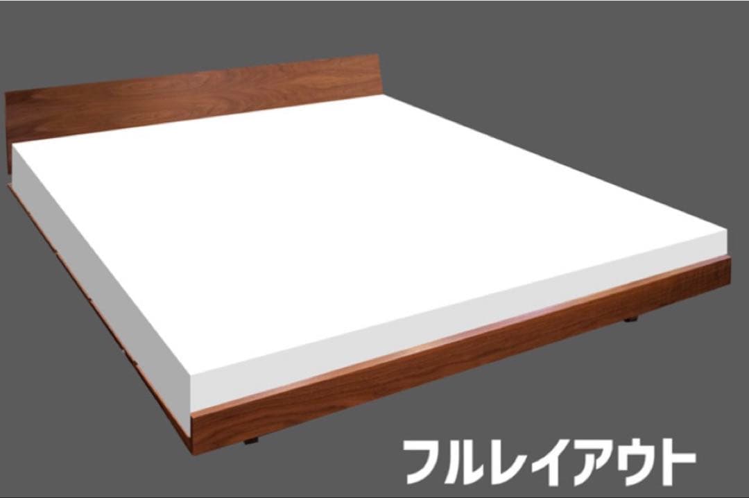 北欧スタイル木製クイーンローベッドフレームZENフロアベッドダブル