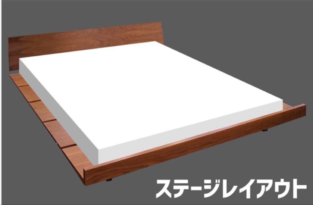 北欧スタイル木製クイーンローベッドフレームZENフロアベッドダブル