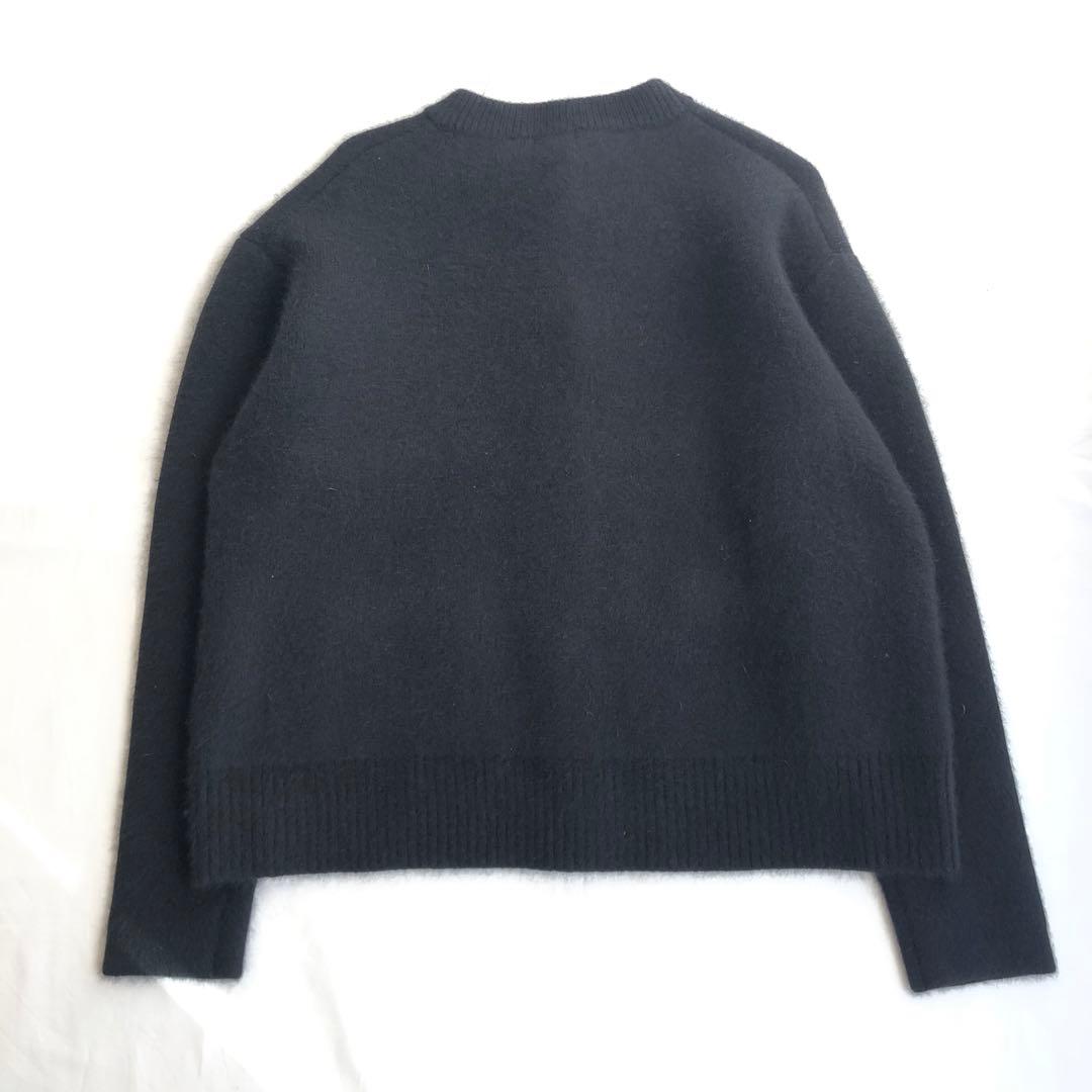 Liten リテン Bicolor raccoon knit coatigan