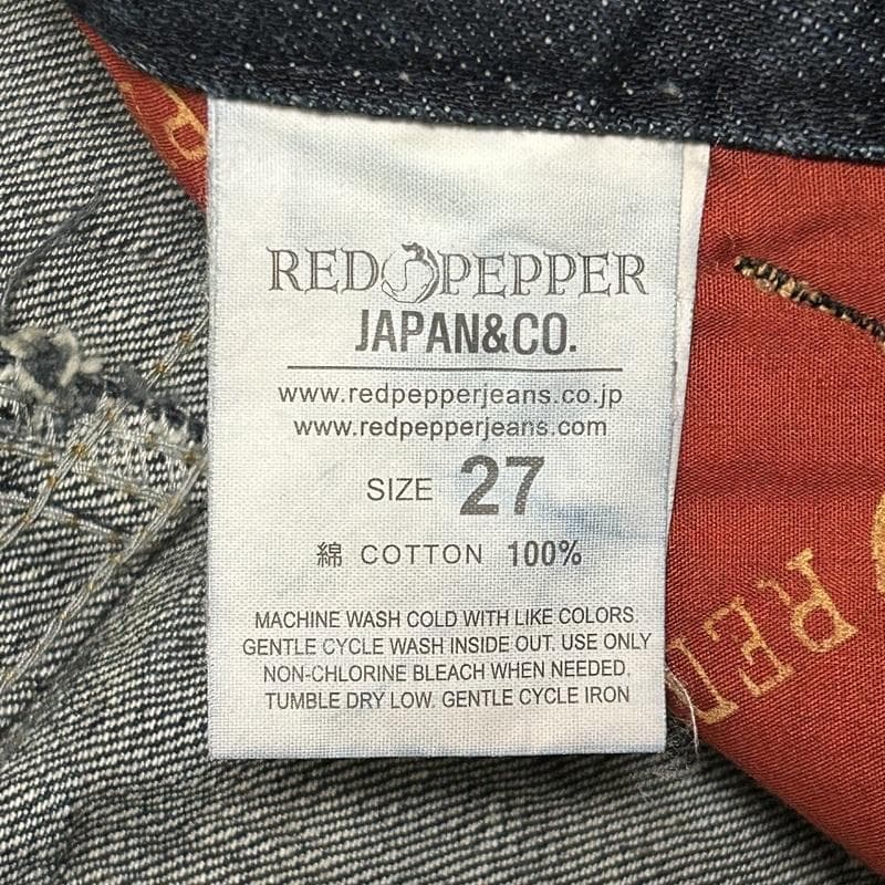 【人気】未使用 RED PEPPER デニム パンツ ジーンズ 刺繍 27
