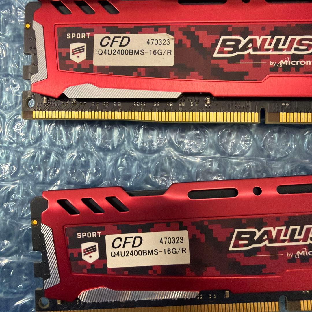 Micron DDR4-2400MHz 16GBメモリ 2枚セット 32GB