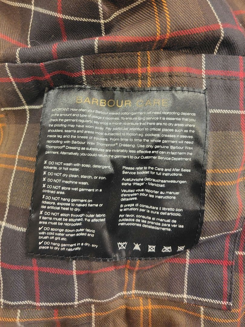 美品保管袋付き BEDALE ビデイル ワックスジャケット セージ コットン L