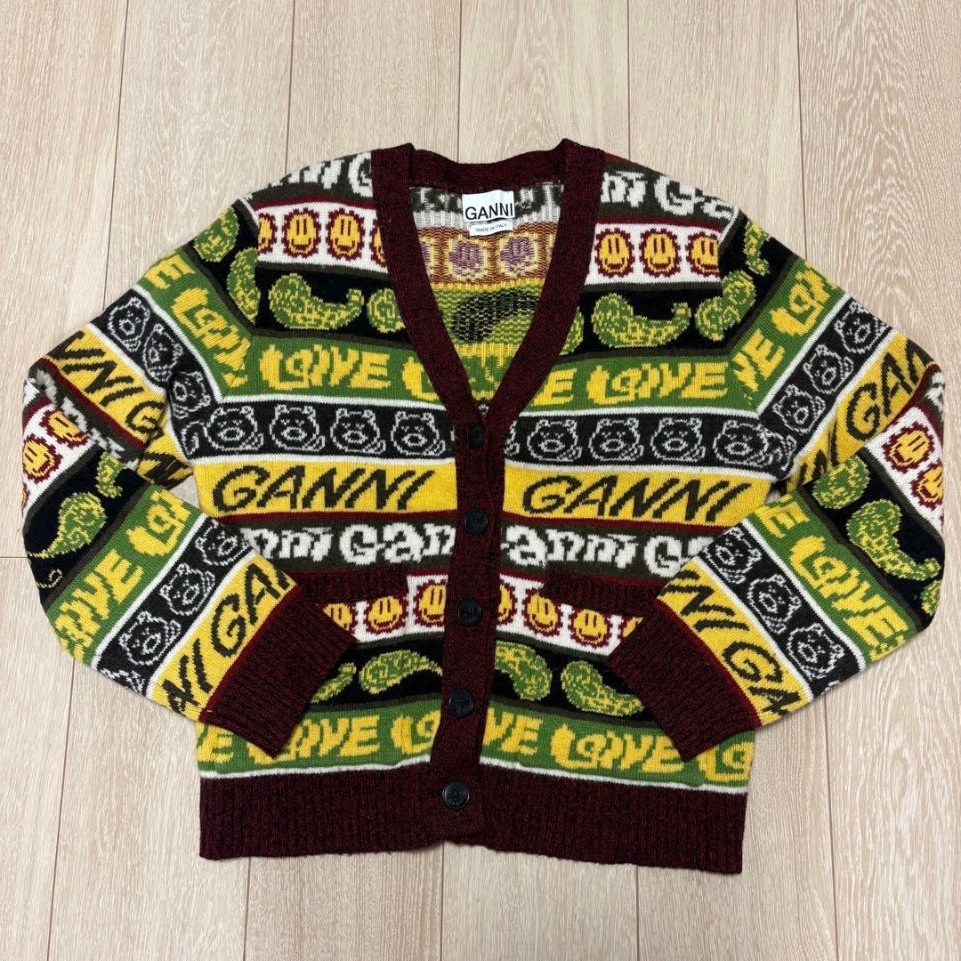 GANNI スマイリーニットカーディガン