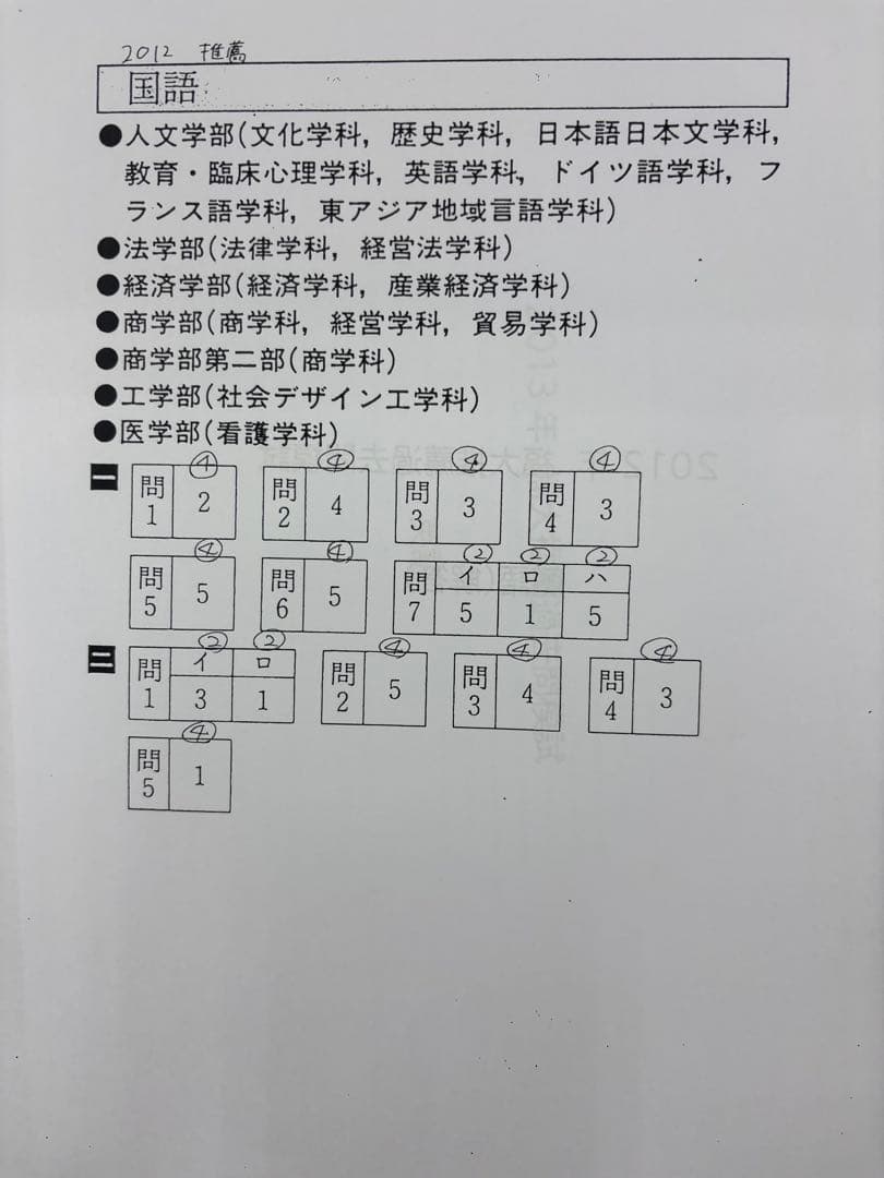 福大推薦入試 英語・国語問題集
