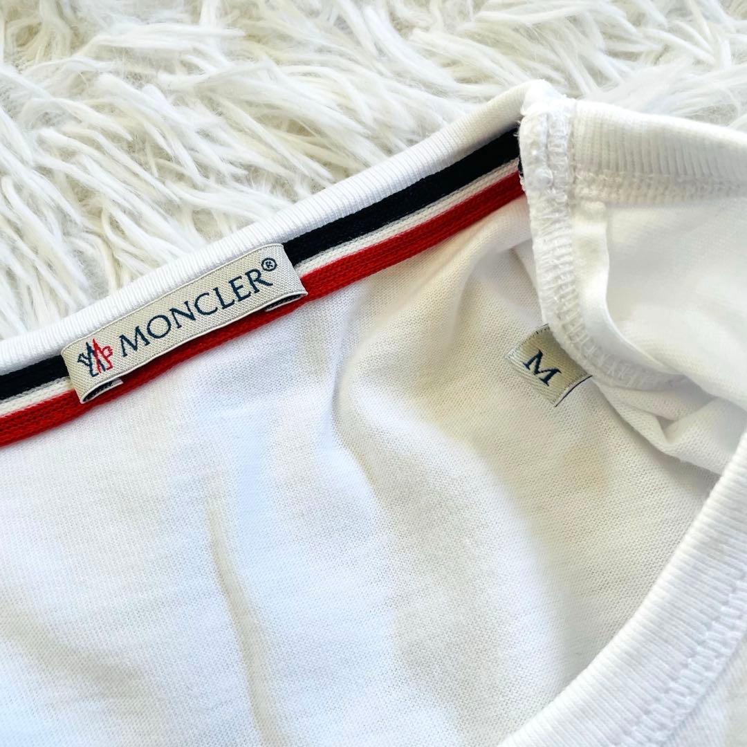 MONCLER モンクレール Tシャツ ストレッチ ロゴワッペン ホワイト M