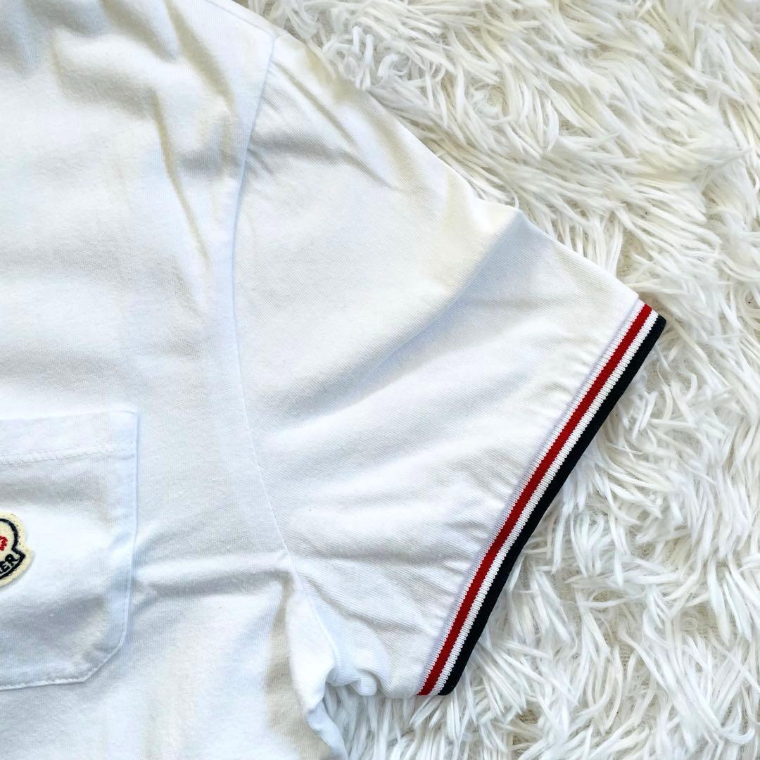 MONCLER モンクレール Tシャツ ストレッチ ロゴワッペン ホワイト M