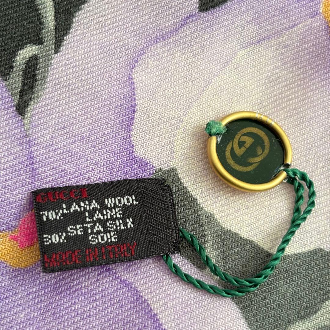GUCCI グッチ ストール ウール×シルク ショール マフラー フローラル