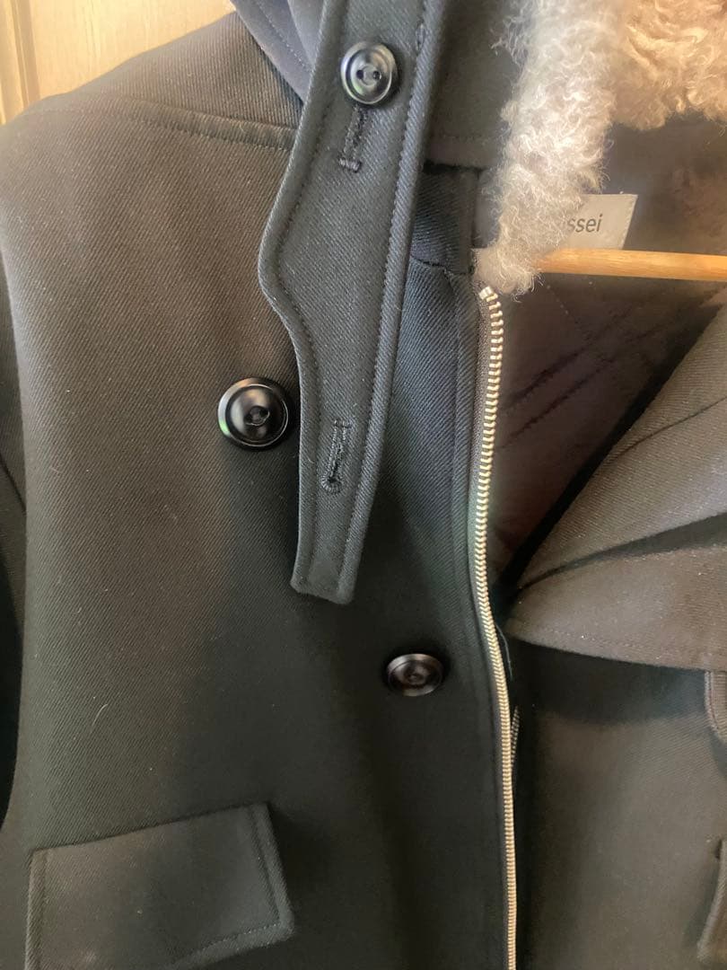 ジャケット・アウター Asymmetric Placket Fur-Collar Jacket