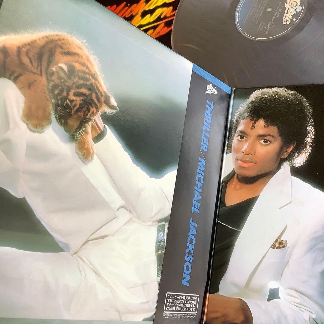 レコード新品同様! マイケルジャクソン スリラー 1982年 日本オリジナル帯付