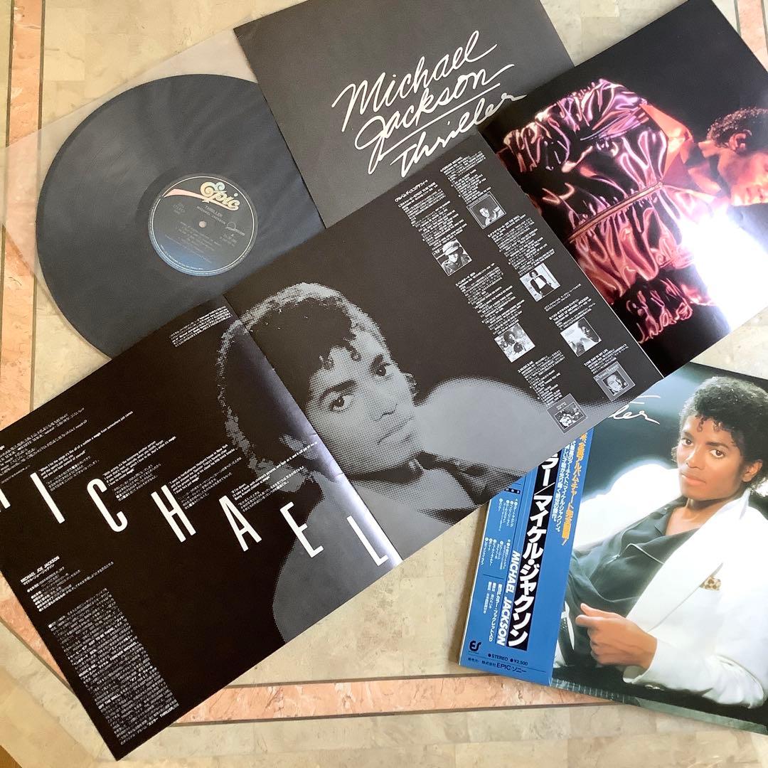 レコード新品同様! マイケルジャクソン スリラー 1982年 日本オリジナル帯付