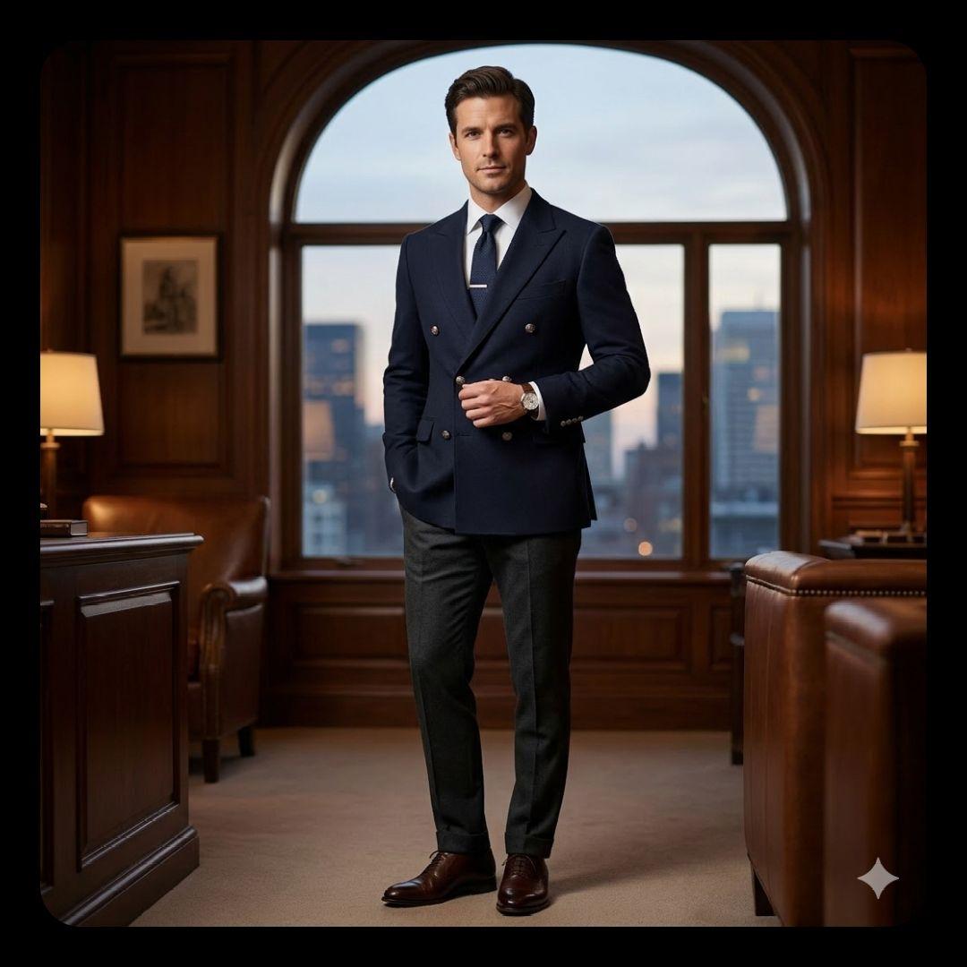 BURBERRY BLACK LABEL 銀ボタン ダブル テーラードジャケット