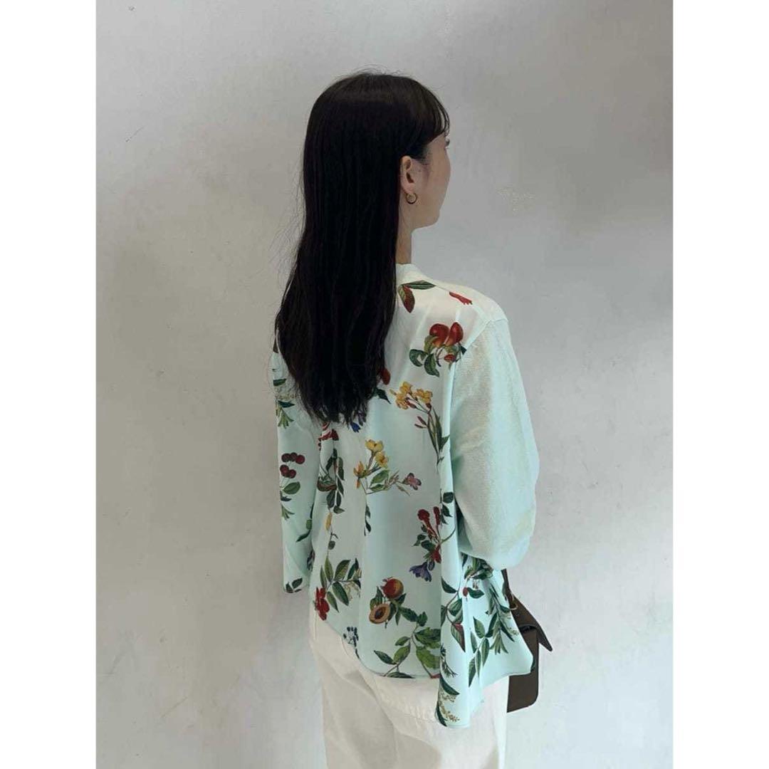 mila owen カシミヤコットンボタニカルドッキングカーディガン