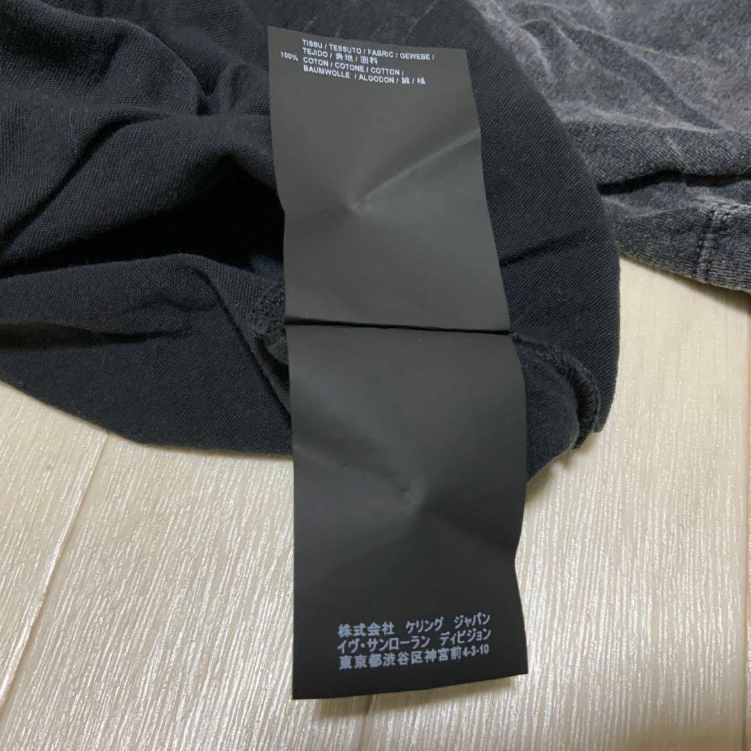 Saint Laurent Tシャツ　ロゴ　ビンテージ加工　グランジ