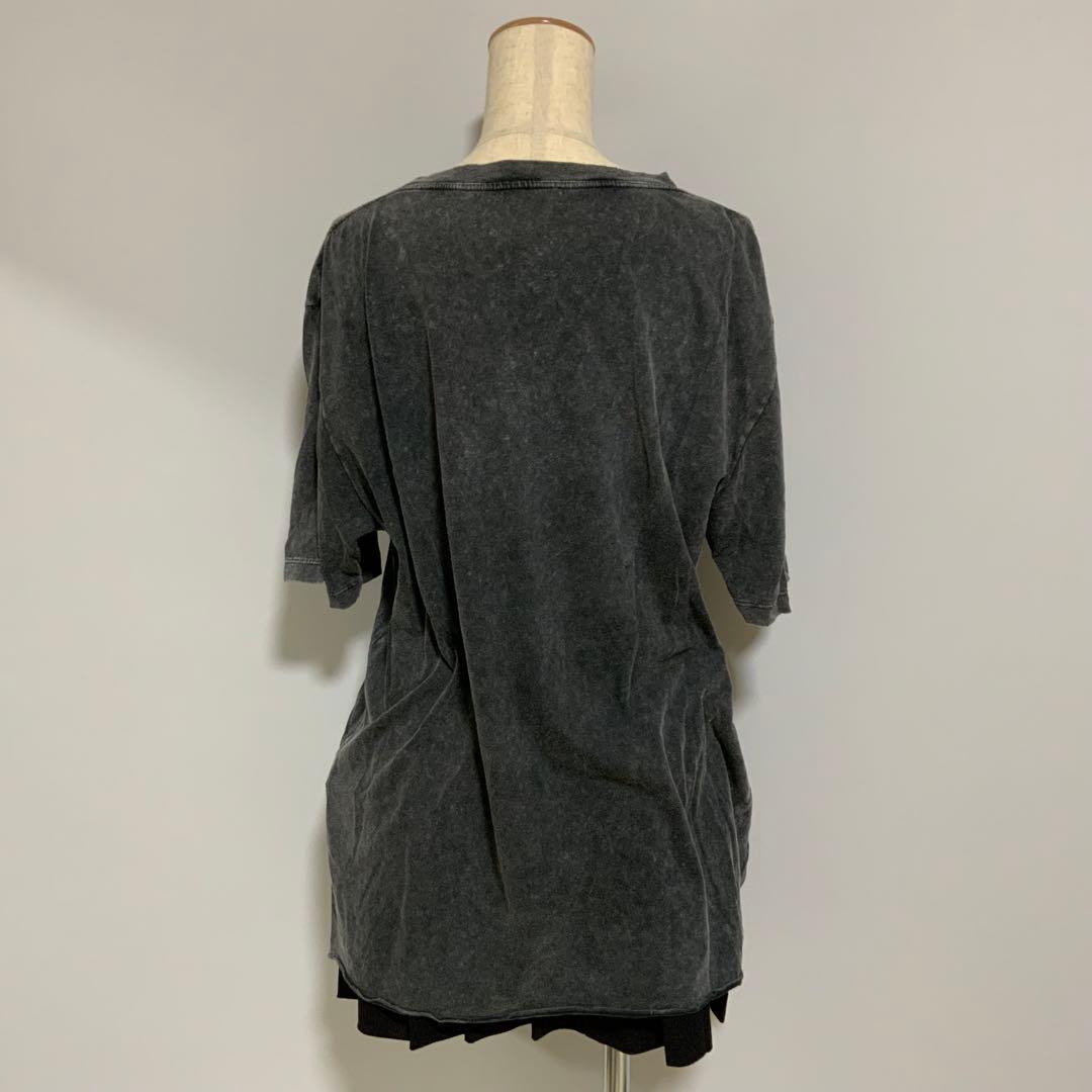 Saint Laurent Tシャツ　ロゴ　ビンテージ加工　グランジ
