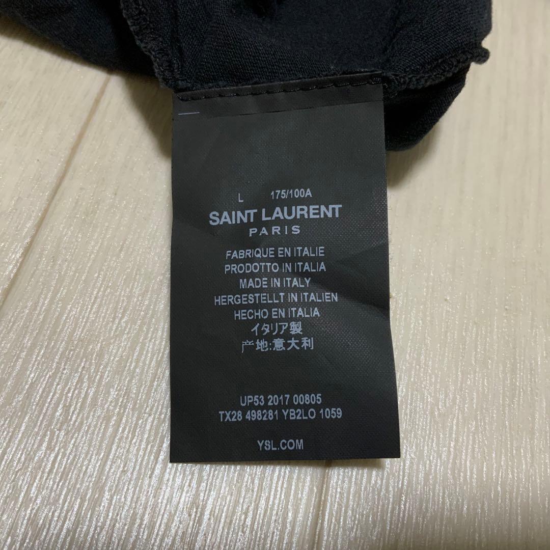 Saint Laurent Tシャツ　ロゴ　ビンテージ加工　グランジ