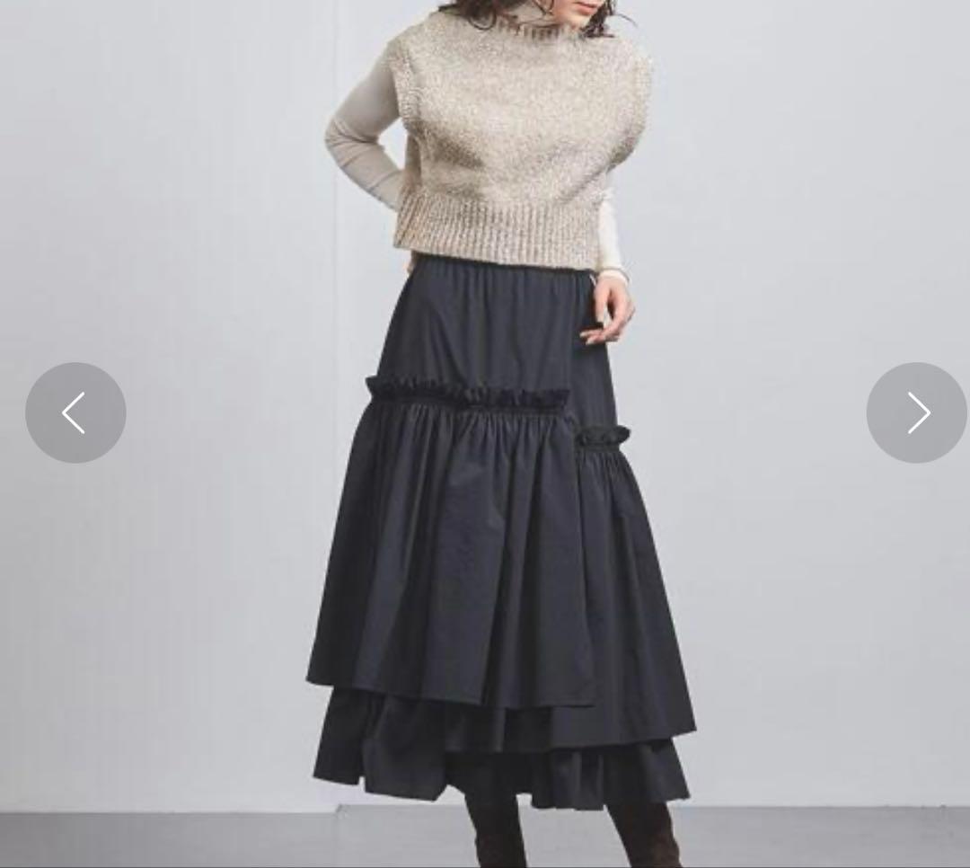 UNITED ARROWS P ティアード スカート ブラック 36 S