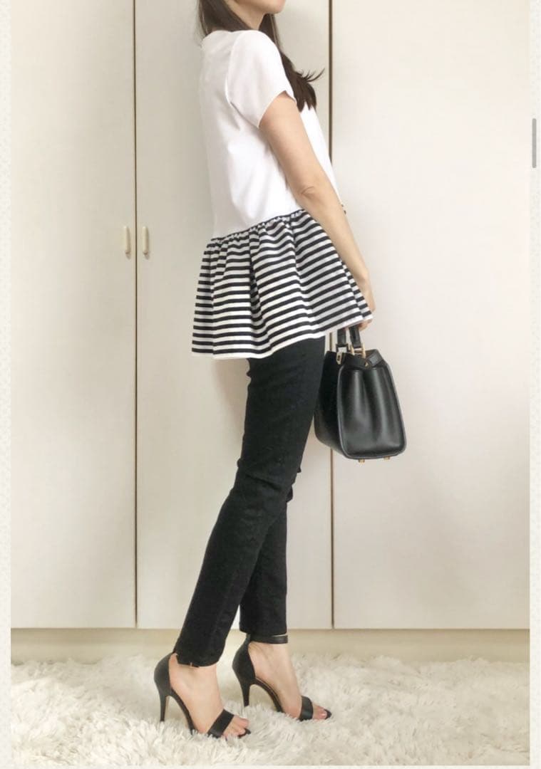 borders at balcony 裾フリルTシャツ 38 ホワイト トップス