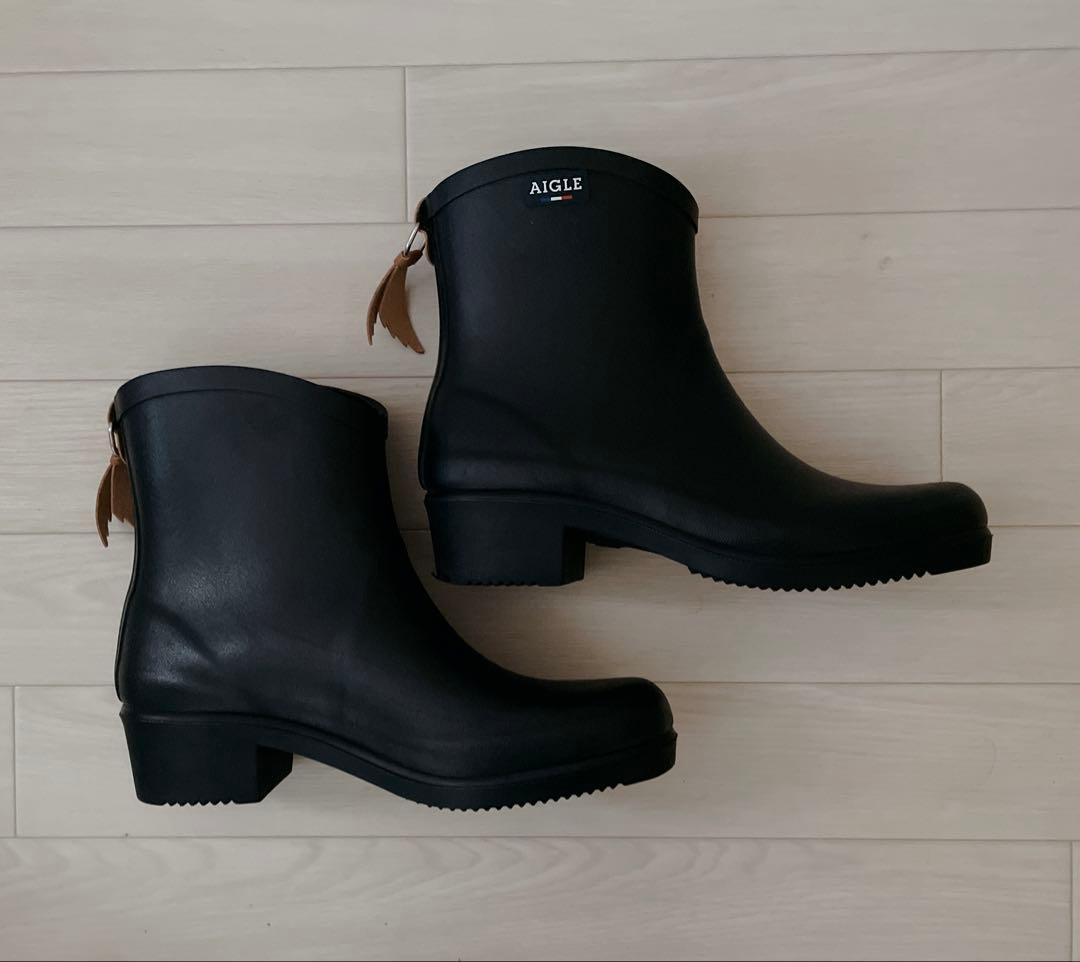 ☆AIGLE エーグル/レインブーツ ミスジュリエット　ブラック38 24cm☆