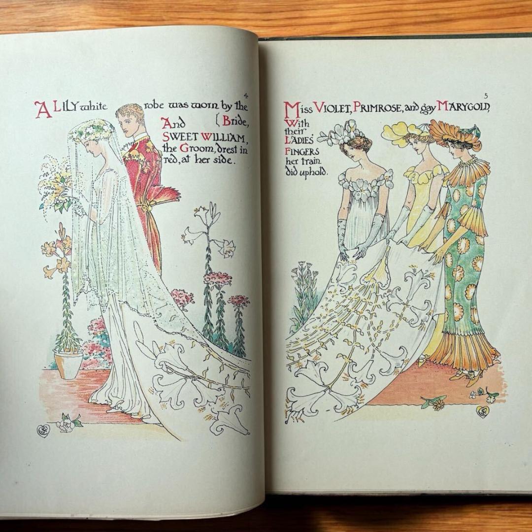 1905年 初版 ウォルター クレイン A FLOWER WEDDING 挿絵