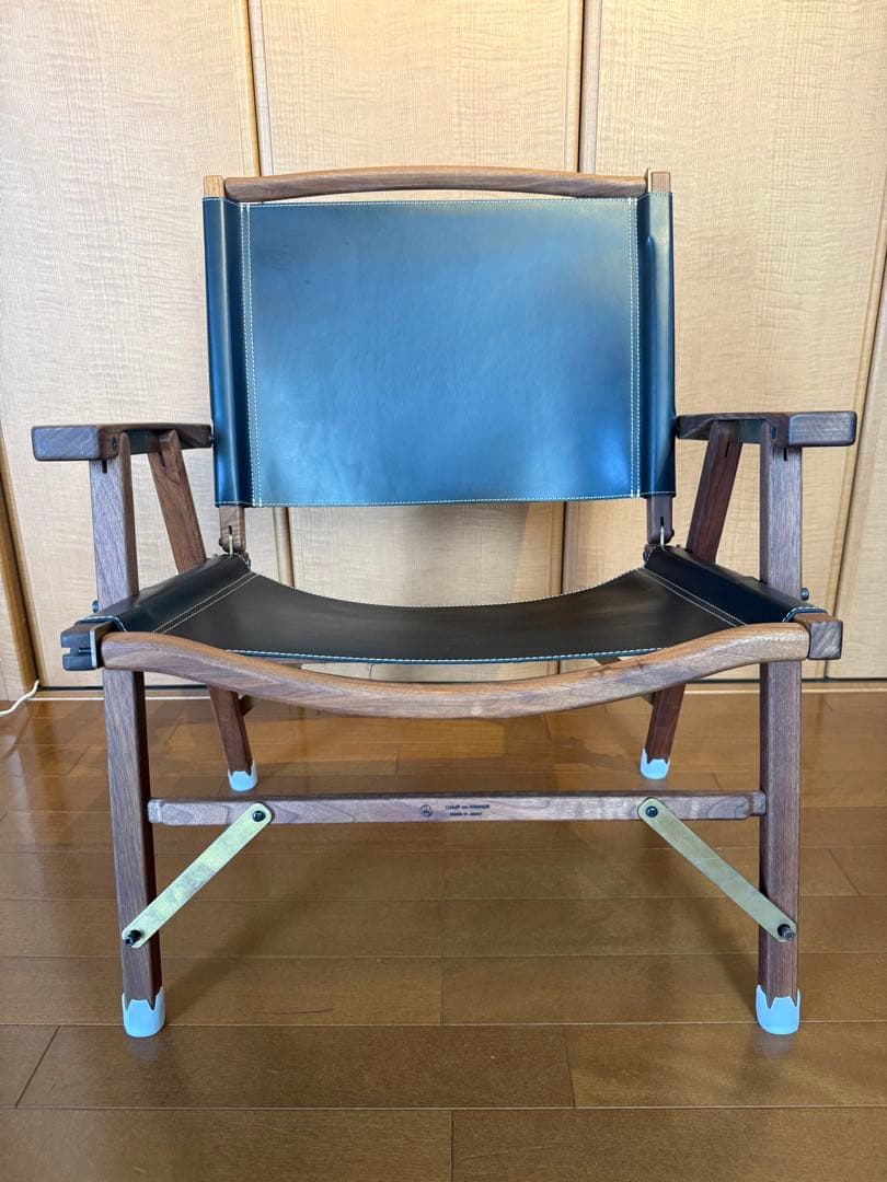 キャンプオンパレード　コンダクターズチェア　カーミットチェア　レザー　ブラック