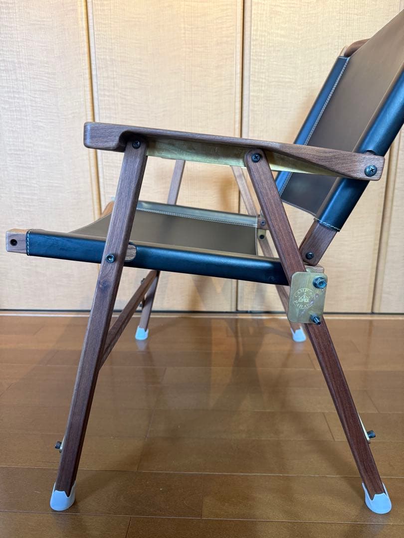 キャンプオンパレード　コンダクターズチェア　カーミットチェア　レザー　ブラック