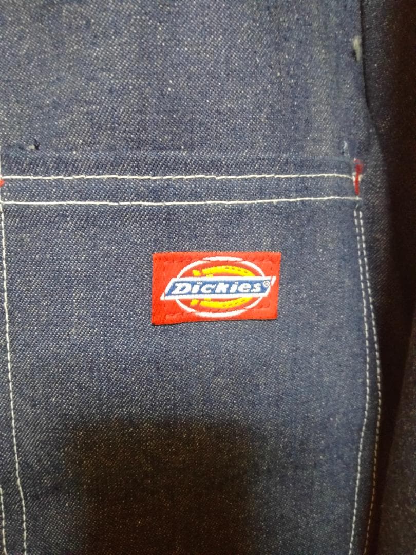 ビンテージ90年代Dickiesデニムカバーオール新品デッドストック裏地付き38