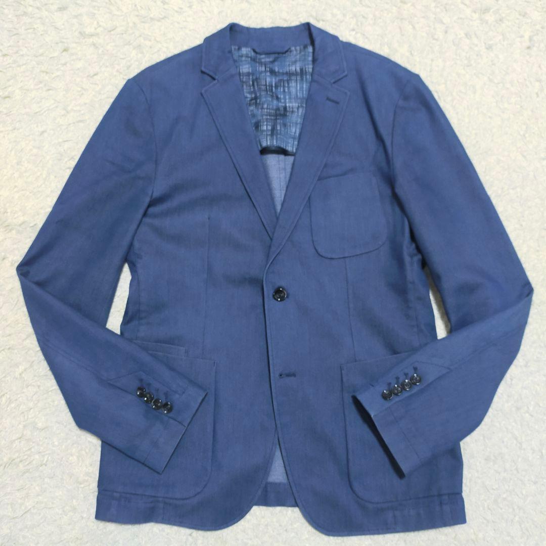 【極美品】ヒューゴボス・ジャケット・デニム・ストレッチ・インディゴブルー2XL～