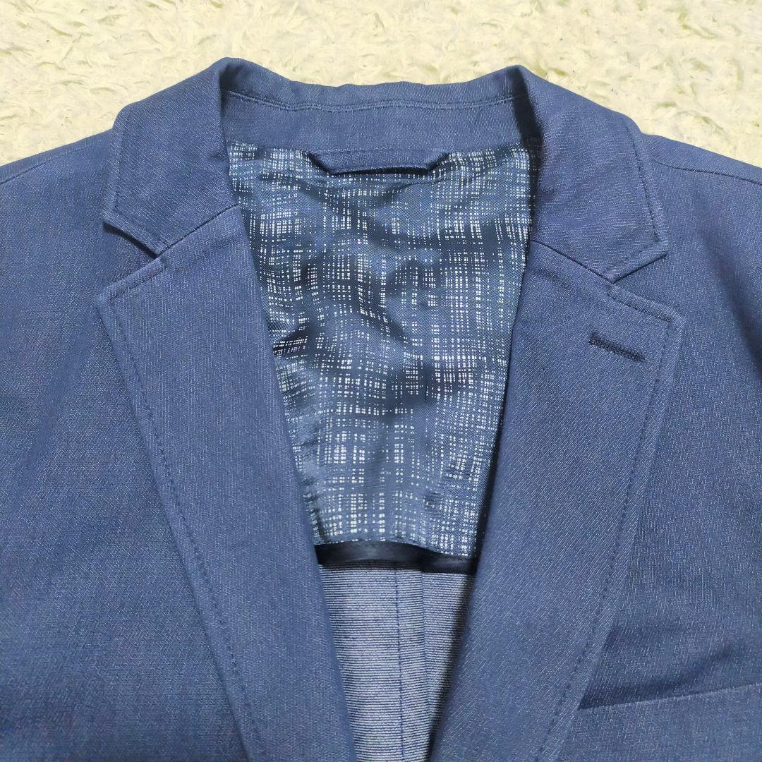 【極美品】ヒューゴボス・ジャケット・デニム・ストレッチ・インディゴブルー2XL～