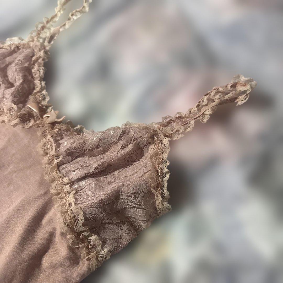 リズリサ　ラメ　レース　キャミ　美品　チャームなし　取付は可能です
