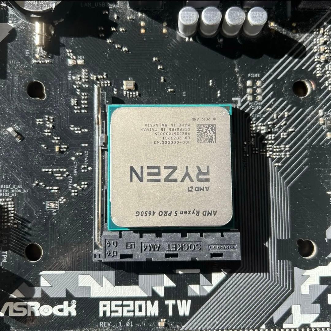 マザーボードASRock A520MTW、AMD Ryzen5 PRO4650G