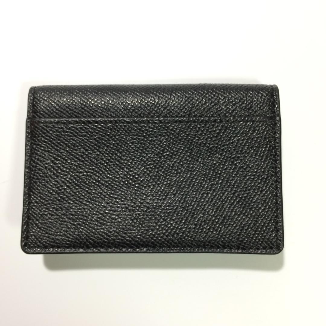 【極美品】COACH コーチ 名刺入れ カードケース クロスグレインレザー 黒