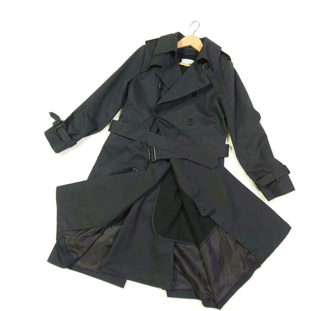 HYKE 【美品】 ライナー付き トレンチコート ハイク ブラック 腰ベルト
