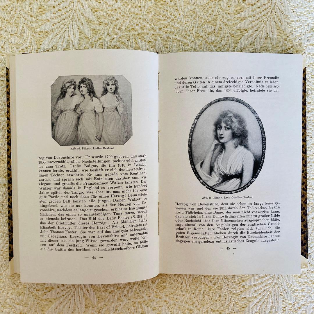 洋書　古書　ドイツの美しいアンティークブック　ミニアチュール　シルエット画