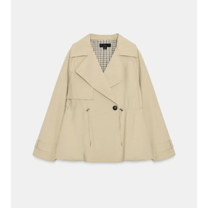 ZARA 調節可能なウエスト ショートトレンチコート L 完売品